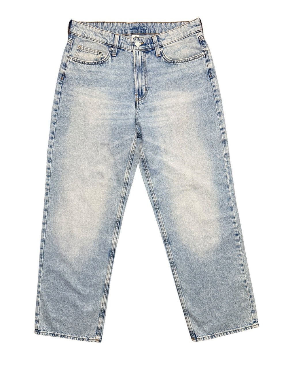 H&M &Denim Baggy Low Waist Jeans Light Wash 100% Cotton US 6 EU 38 - Picture 2 of 9